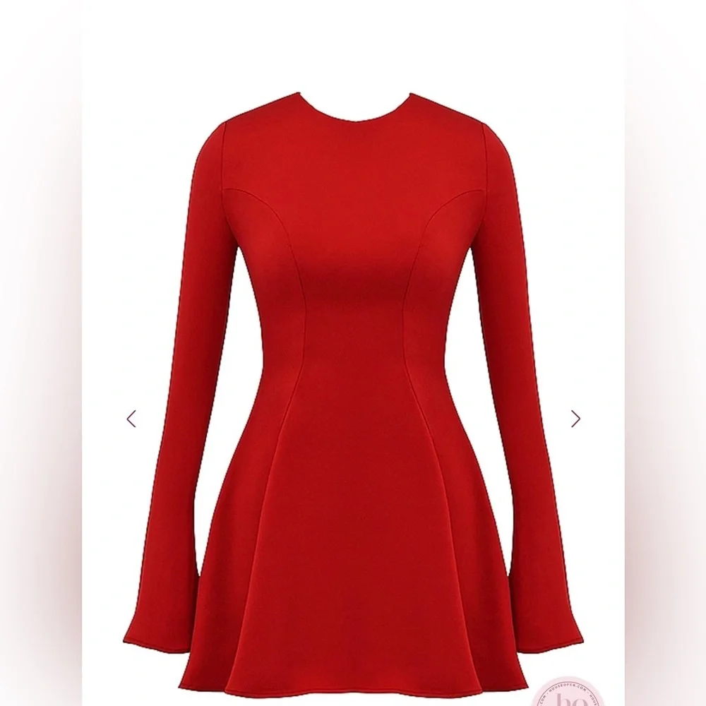 House of CB Sacha Satin Mini Dress in Red Size XL - Picture 8 of 13